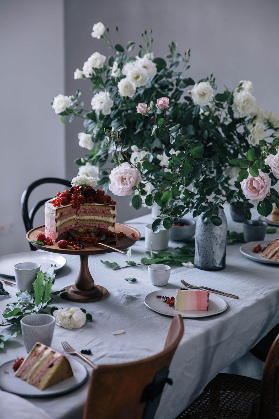 Glutenfree Raspberry Licorice Ombre Cake with Katjes Our Food Stories