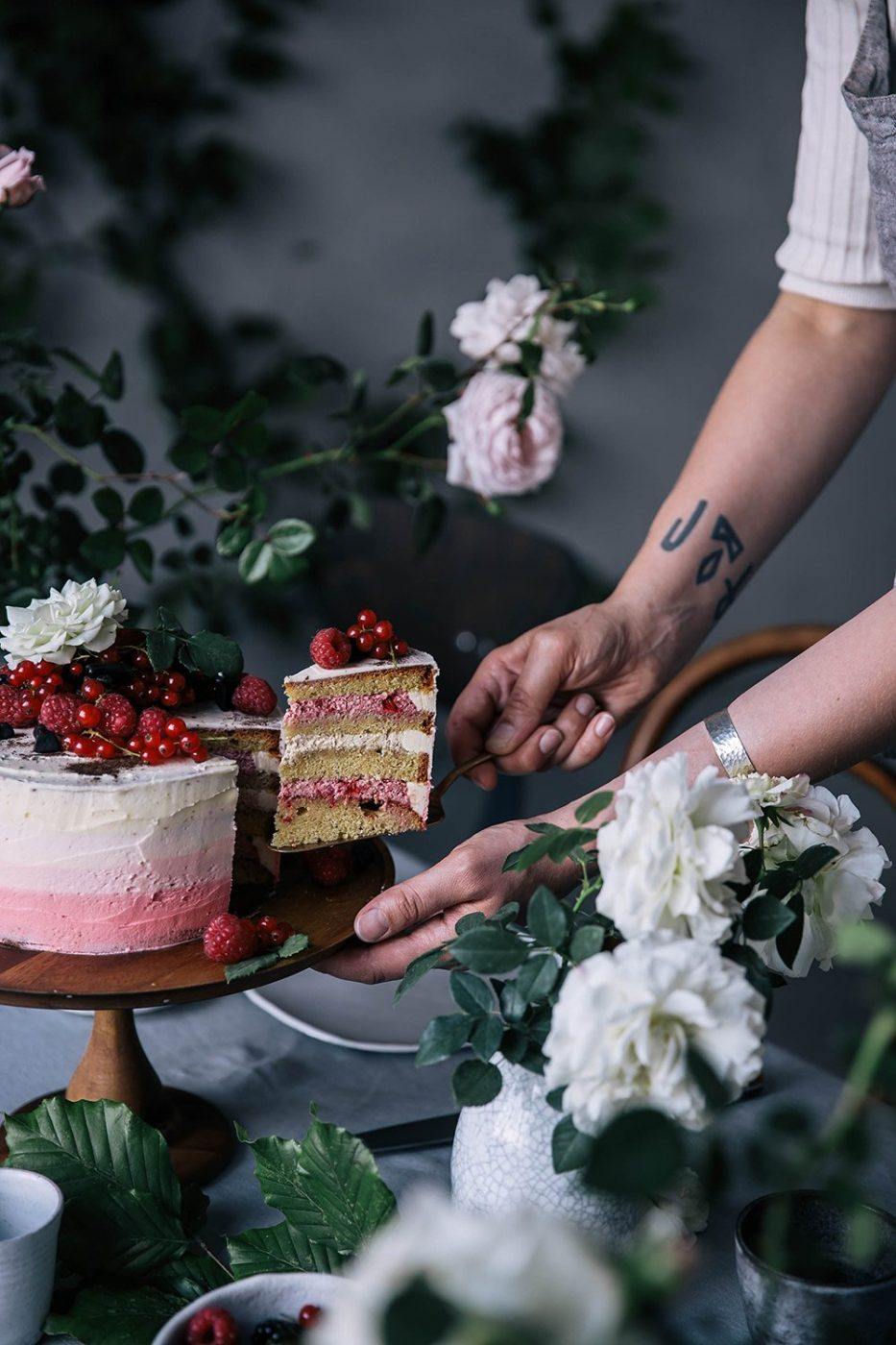 Image for Gluten-free Raspberry Licorice Ombre Cake with Katjes