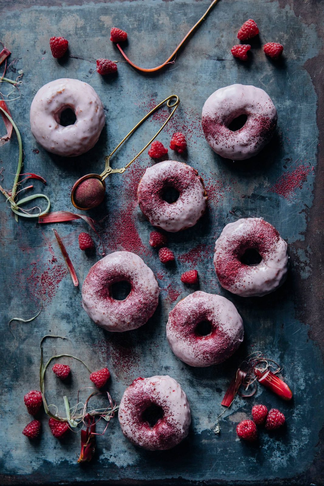 Gluten-free Donuts with Rhubarb-Raspberry-Marmelade