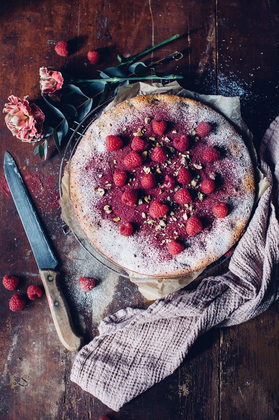 Glutenfree Polenta Cake with Raspberries and Pistacchios Our Food