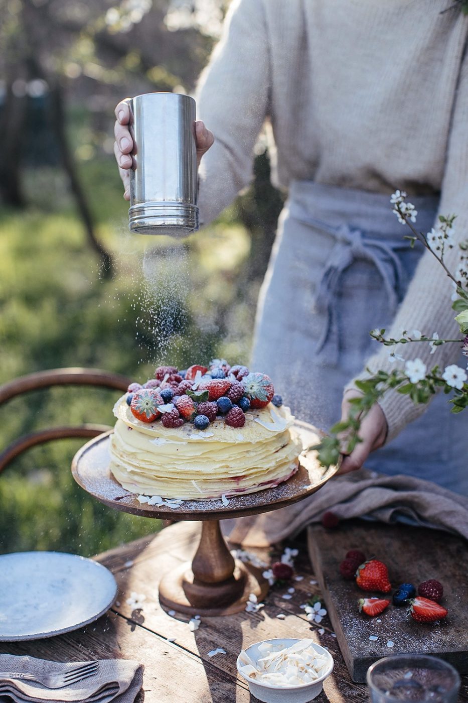 Glutenfree Crêpe Cake with Cream Cheese and Raspberry Jam Our Food Stories