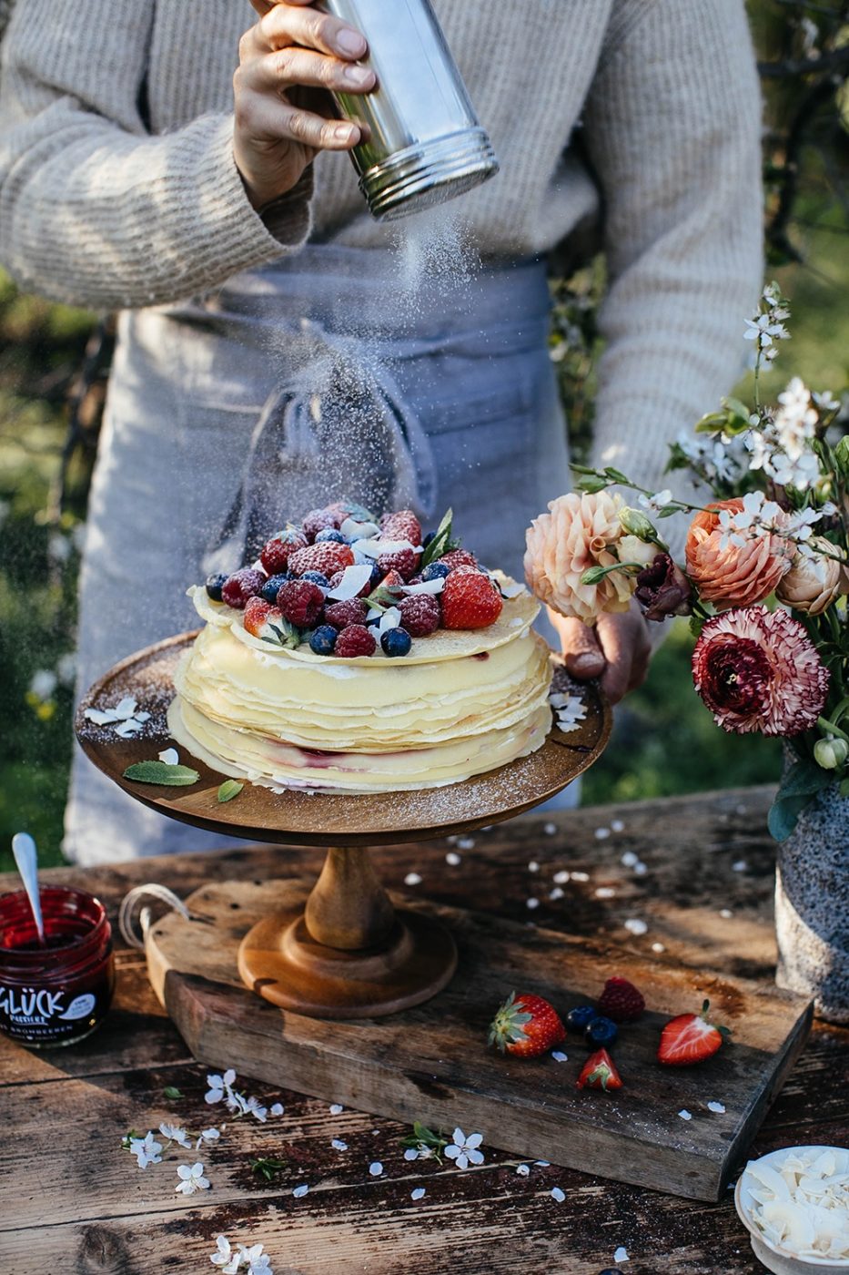 Image for Gluten-free Crêpe Cake with Cream Cheese and Raspberry Jam