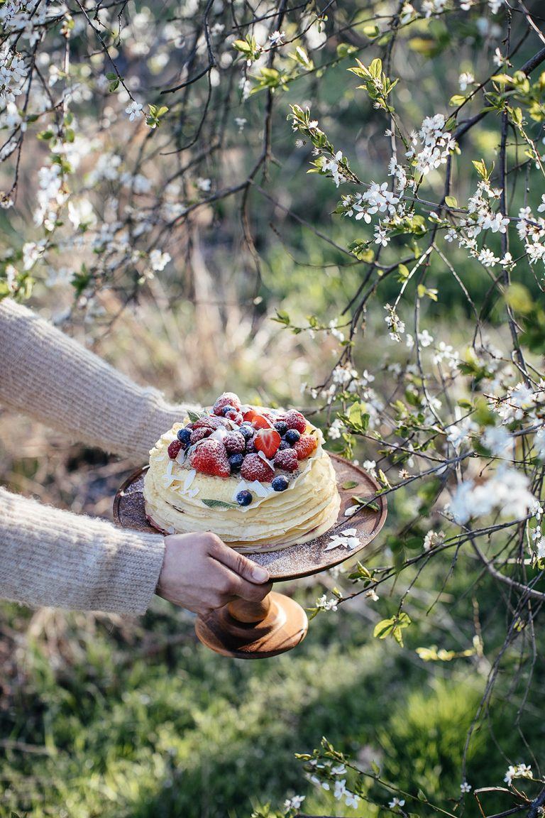 Glutenfree Crêpe Cake with Cream Cheese and Raspberry Jam Our Food Stories