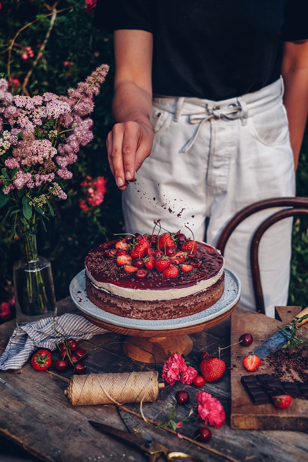 Glutenfree Chocolate Cherry Cake with Mascarpone Cream