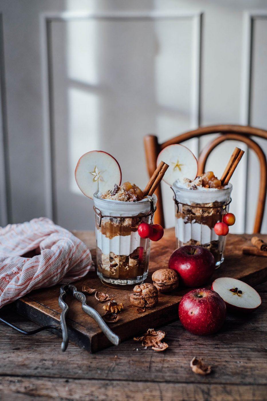 Image for Gluten-free Apple Crumble in a Glass with Walnuts and Oats