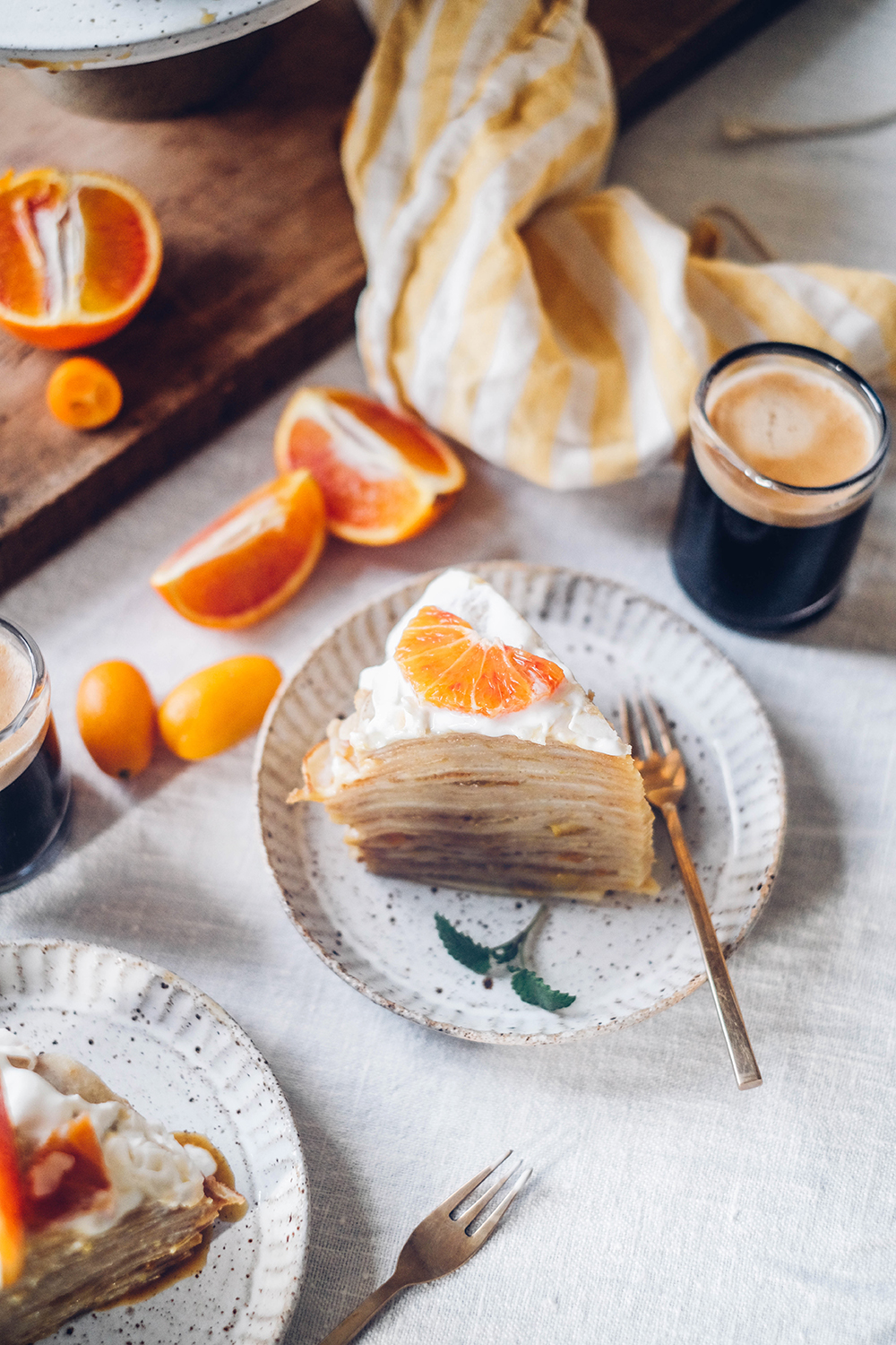 gluten-free orange caramel Crêpe Cake
