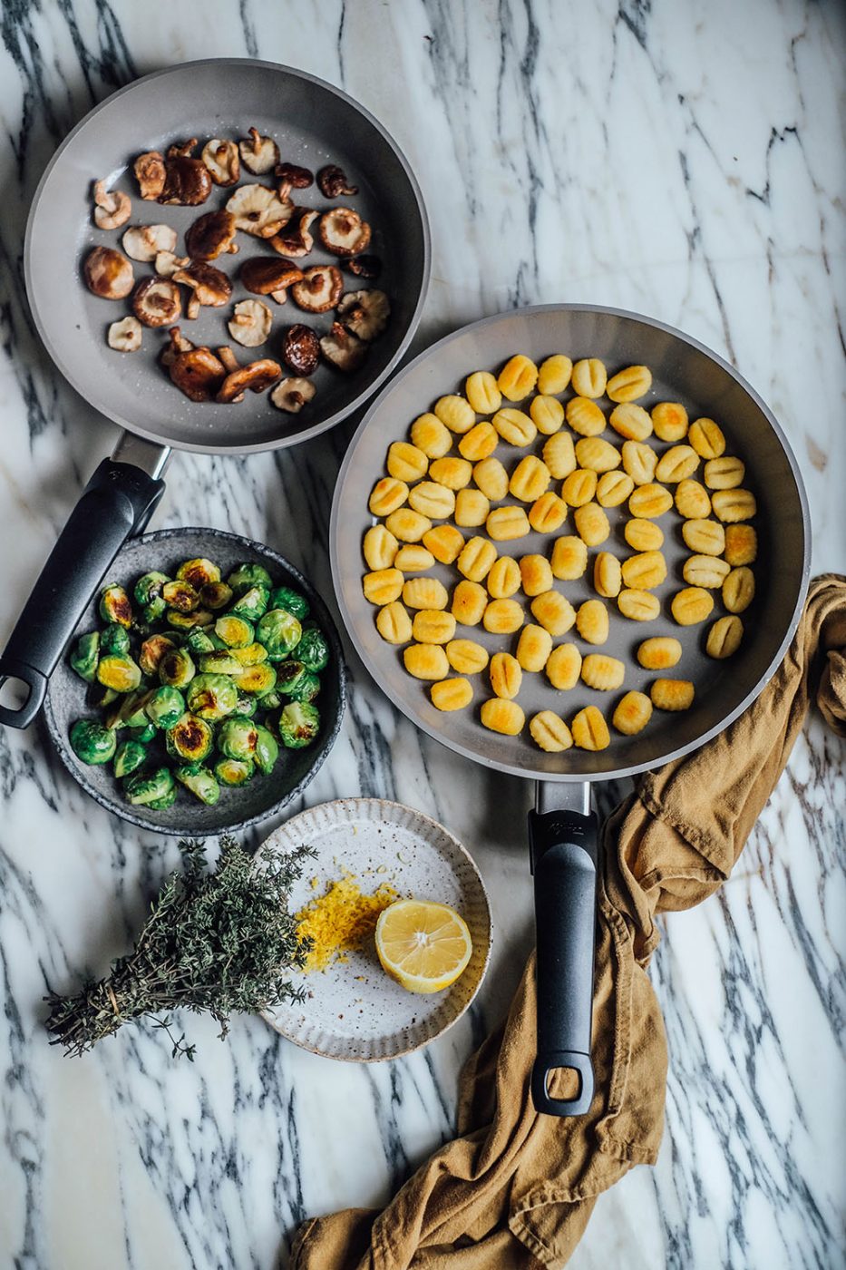 Gluten-free gnocchi with Brussel Sprouts