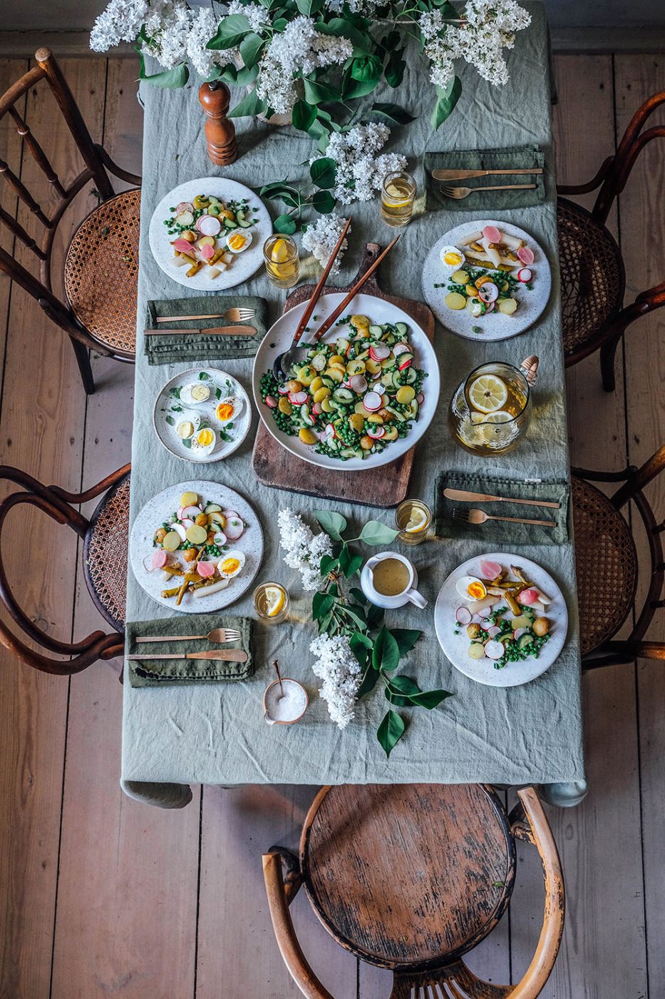 Image for Potato Salad with Pickled Asparagus and Tahini-Honey-Mustard Dressing