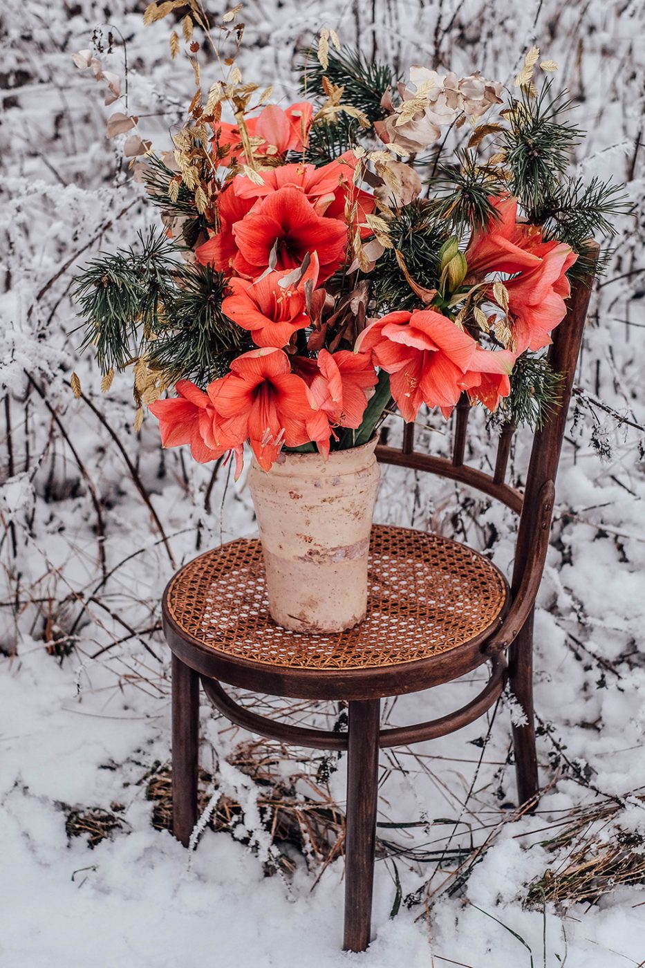 Winter flower bouquet
