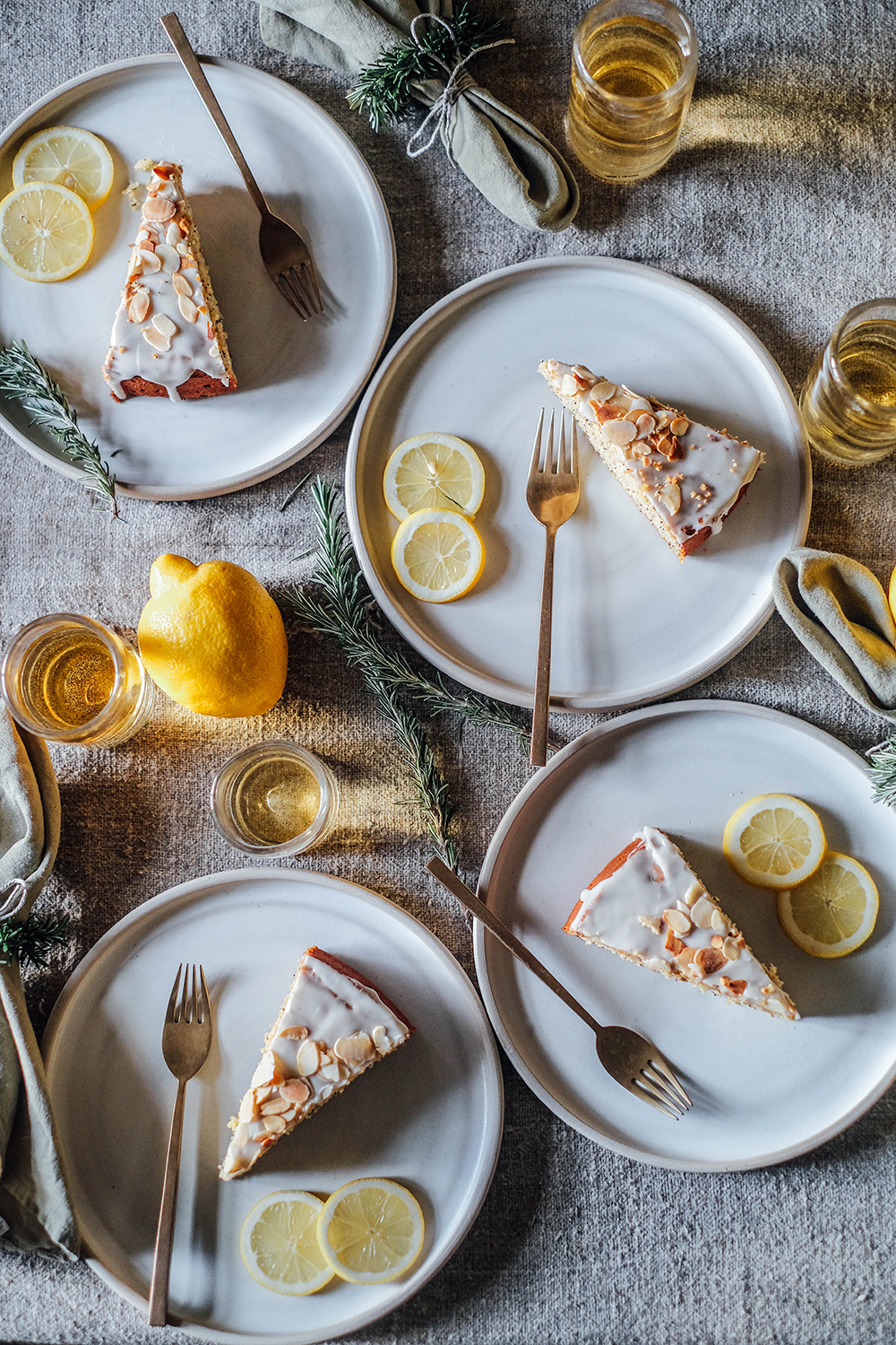 Gluten-free lemon polenta cake with poppy seeds