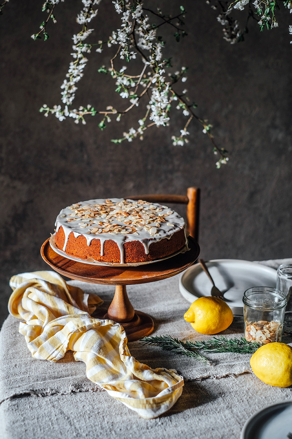 Gluten-free Lemon Polenta Cake with Poppy Seeds & Ricotta