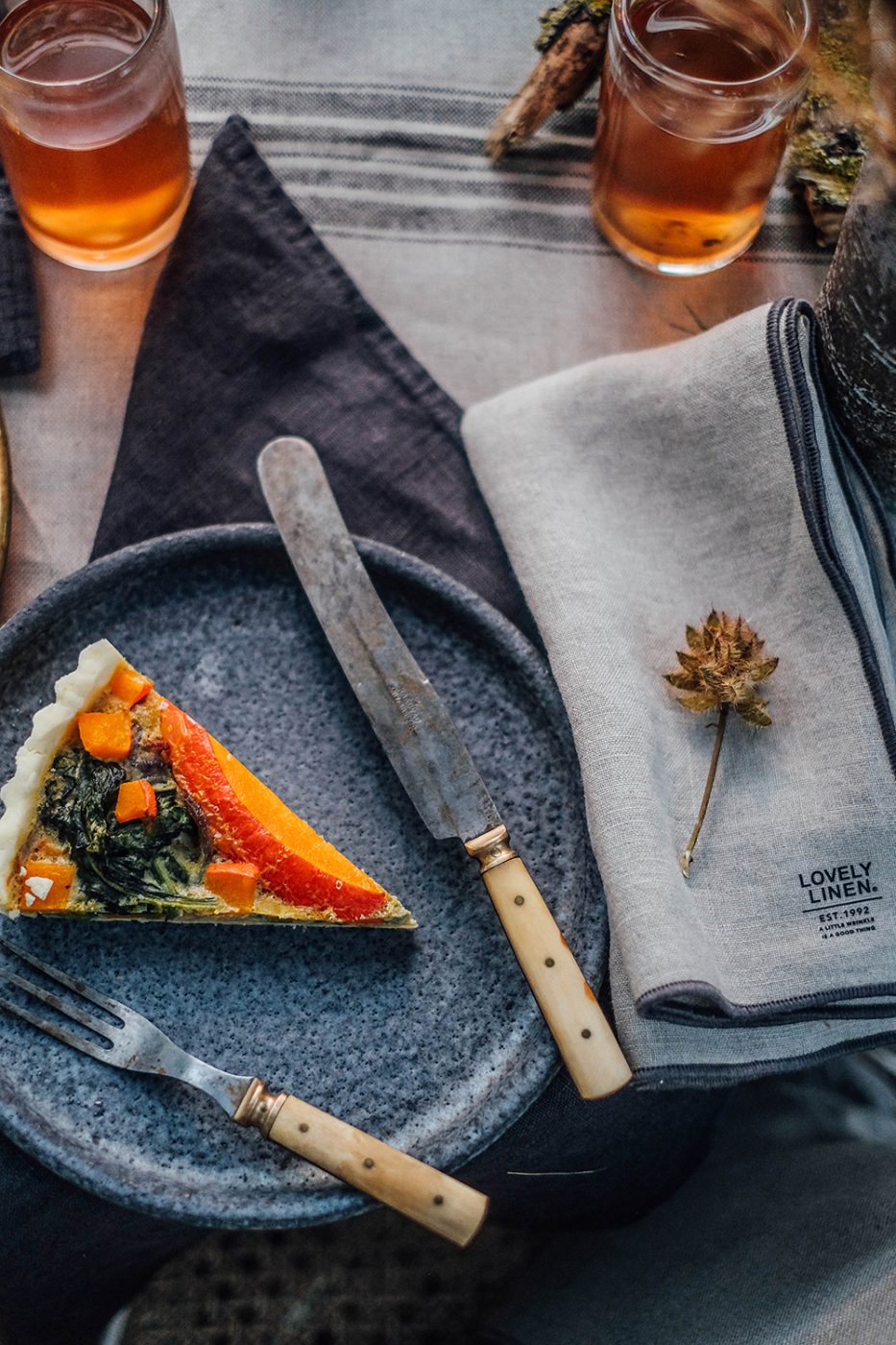 linen napkins Lovely Linen pumpkin quiche recipe