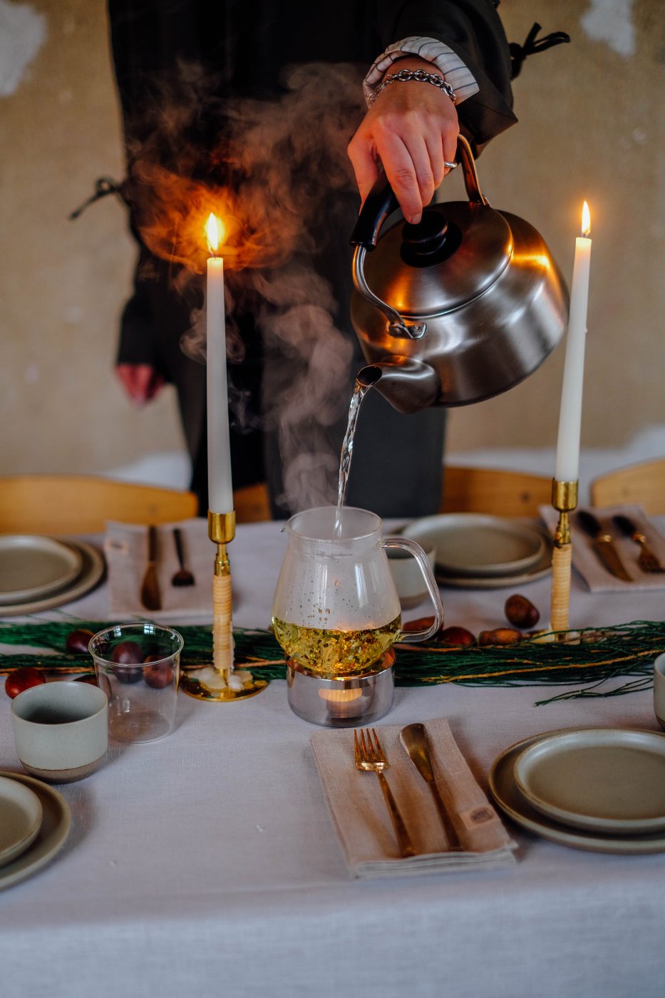 Kinto ceramic plates glass ware handmade beige color event space