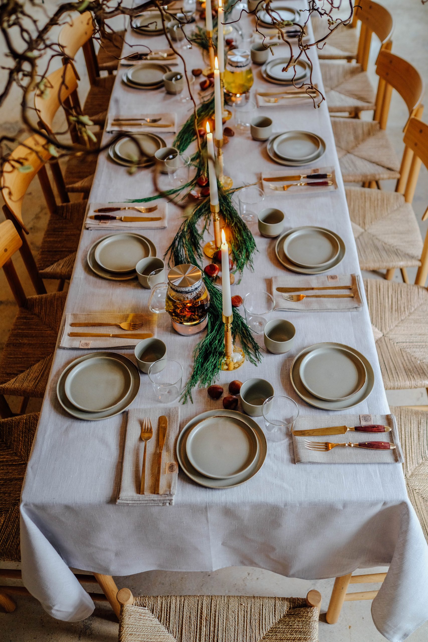 Kinto ceramic plates glass ware handmade beige color event space